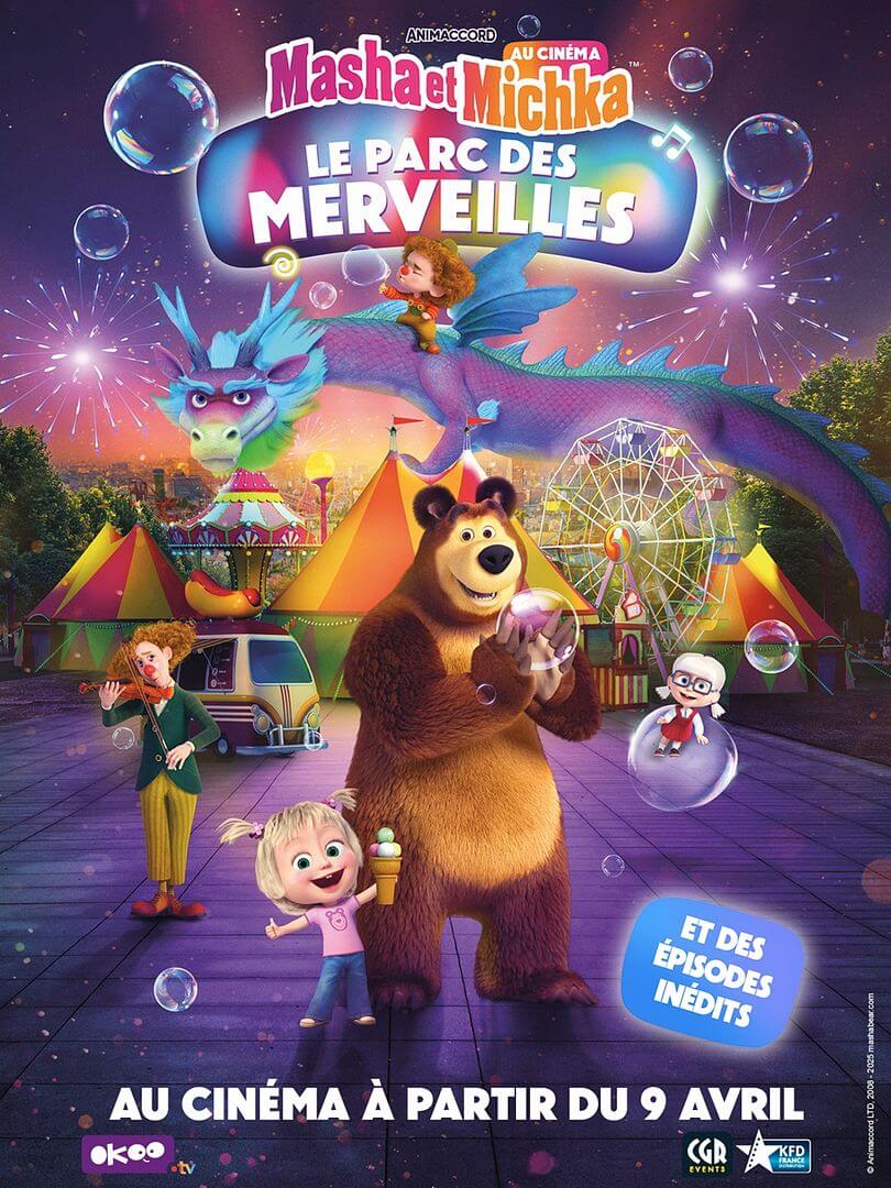 Affiche du film Masha et Michka au cinéma : Parc des merveilles et autres aventures (2025) de