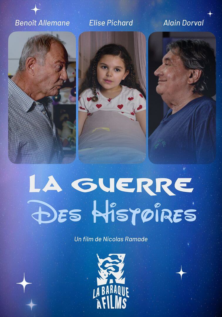 Affiche du court métrage La Guerre des Histoires (2025) de Nicolas Ramade. Voir La Guerre des Histoires en streaming / torrent sur meilleurs-films.fr