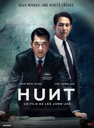 Affiche du film Hunt (2022) de Jung-jae Lee. Voir Hunt en streaming / torrent sur meilleurs-films.fr