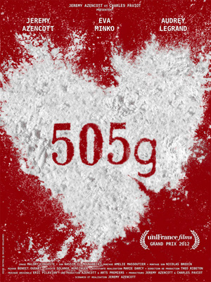 Affiche du court métrage 505g (2012) de Jérémy Azencott. Voir 505g en streaming / torrent sur meilleurs-films.fr
