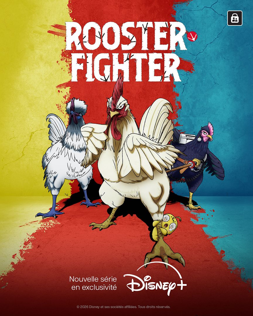 Affiche de la série Rooster Fighter (2026) de Kenta Miyake. Voir Rooster Fighter en streaming / torrent sur meilleurs-films.fr