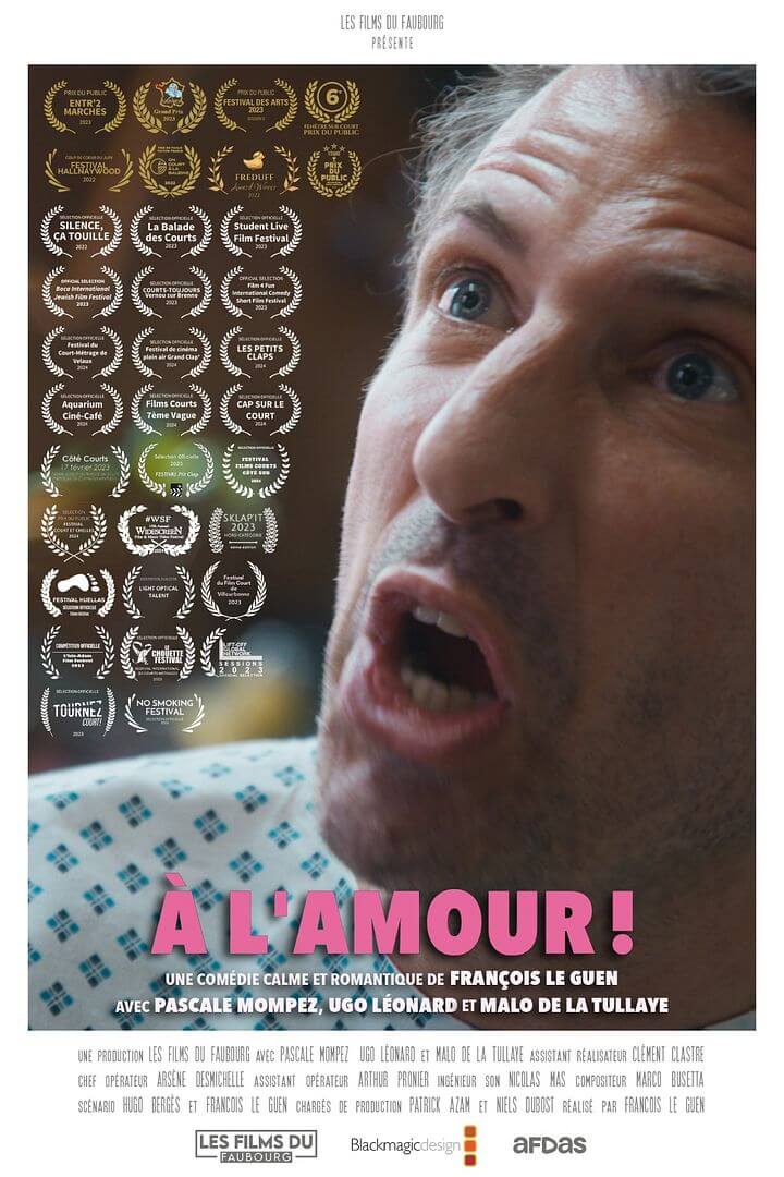 Affiche du court métrage À l&rsquo;amour ! (2025) de François Le Guen. Voir À l&rsquo;amour ! en streaming / torrent sur meilleurs-films.fr