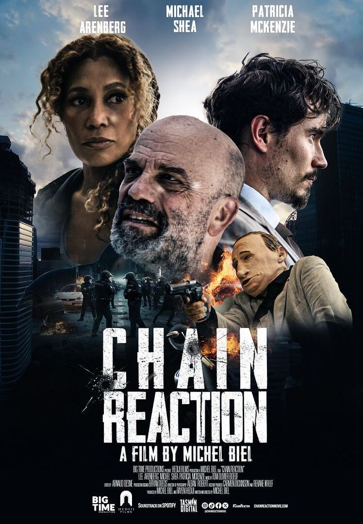 Affiche du court métrage Chain Reaction (2025) de Michel Biel. Voir Chain Reaction en streaming / torrent sur meilleurs-films.fr