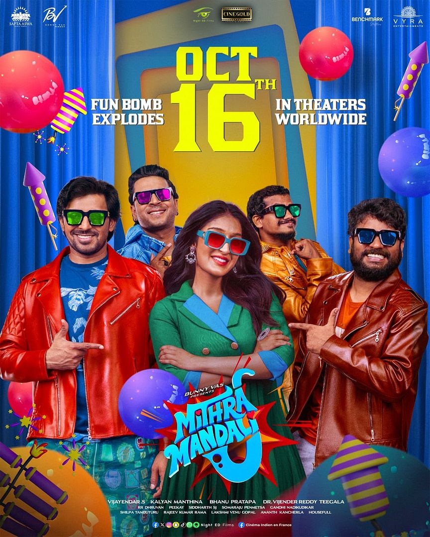 Affiche du film Mithra Mandali (2025) de Vijayender Sattu. Voir Mithra Mandali en streaming / torrent sur meilleurs-films.fr
