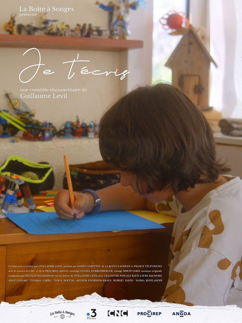 Affiche du court métrage Je t’écris (2025) de Guillaume Levil. Voir Je t’écris en streaming / torrent sur meilleurs-films.fr