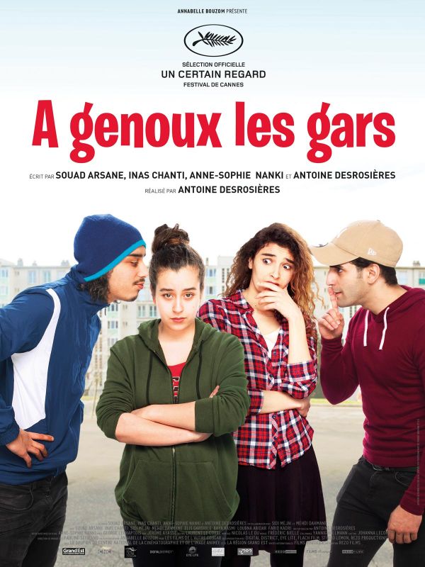 Affiche du film À genoux les gars (2018) de Antoine Desrosières. Voir À genoux les gars en streaming / torrent sur meilleurs-films.fr