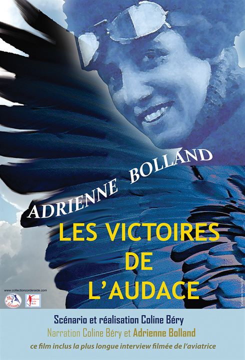Affiche du court métrage Adrienne Bolland les victoires de l’audace (2025) de Coline Berry. Voir Adrienne Bolland les victoires de l’audace en streaming / torrent sur meilleurs-films.fr