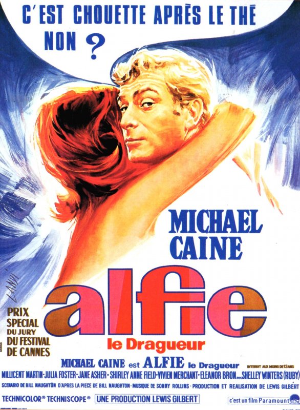 Affiche du film Alfie le Dragueur (1966) de Lewis Gilbert. Voir Alfie le Dragueur en streaming / torrent sur meilleurs-films.fr