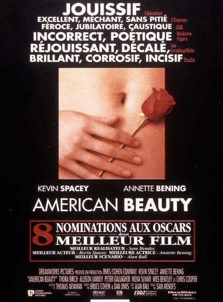 Affiche du film American Beauty (1999) de Sam Mendes Affiche du film American Beauty (1999) de Sam Mendes. Voir American Beauty en streaming / torrent sur meilleurs-films.fr