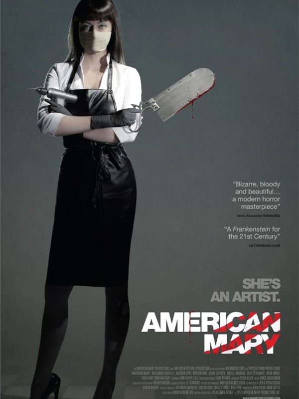 Affiche du film American Mary (2012) de Jen Soska. Voir American Mary en streaming / torrent sur meilleurs-films.fr