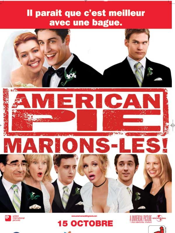 Affiche du film American pie : marions-les ! (2003) de Jesse Dylan Affiche du film American pie : marions-les ! (2003) de Jesse Dylan. Voir American pie : marions-les ! en streaming / torrent sur meilleurs-films.fr