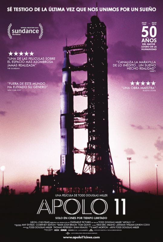 Affiche du film Apollo 11 (2019) de Todd Douglas Miller. Voir Apollo 11 en streaming / torrent sur meilleurs-films.fr