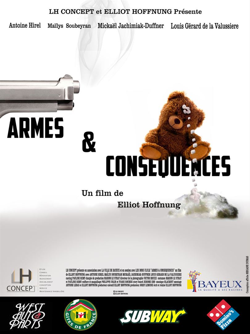 Affiche du court métrage Armes & Conséquences (2015) de Elliot Hoffnung. Voir Armes & Conséquences en streaming / torrent sur meilleurs-films.fr