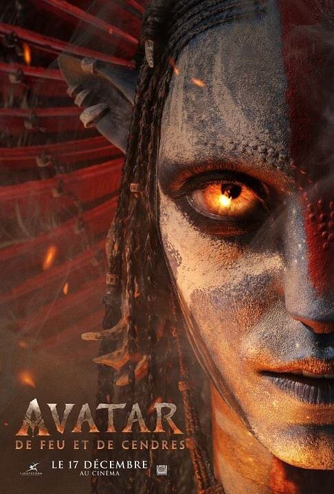 Affiche du film Avatar 3 : de feu et de cendres (2025) de James Cameron.
