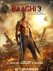Affiche du film Baaghi 3 (2020) de Ahmed Khan. Voir Baaghi 3 en streaming / torrent sur meilleurs-films.fr