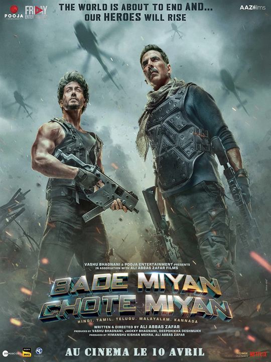 Affiche du film Bade Miyan Chote Miyan (2024) de Ali Abbas Zafar. Voir Bade Miyan Chote Miyan en streaming / torrent sur meilleurs-films.fr
