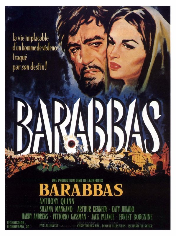 Affiche du film Barabbas (1962) de Richard Fleischer Affiche du film Barabbas (1962) de Richard Fleischer. Voir Barabbas en streaming / torrent sur meilleurs-films.fr