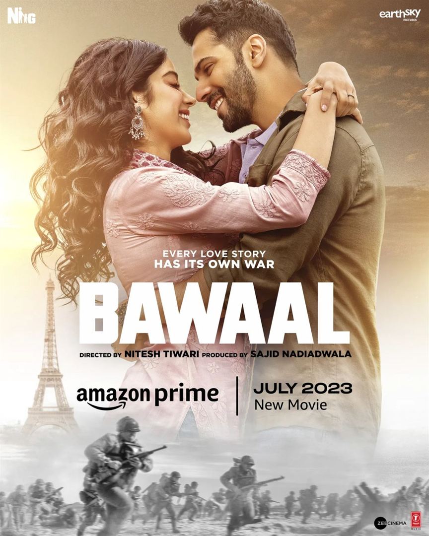 Affiche du film Bawaal (2023) de Nitesh Tiwari. Voir Bawaal en streaming / torrent sur meilleurs-films.fr