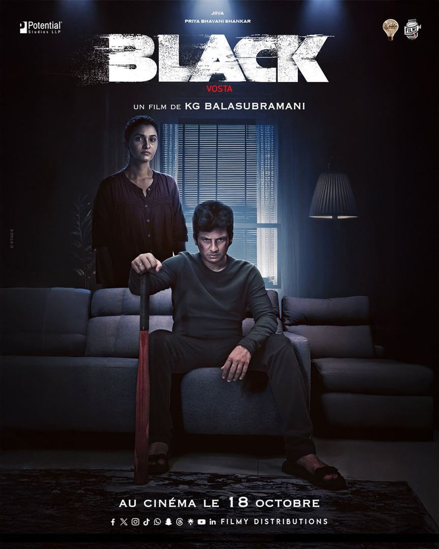 Affiche du film Black (2024) de Balasubramani KG. Voir Black en streaming / torrent sur meilleurs-films.fr