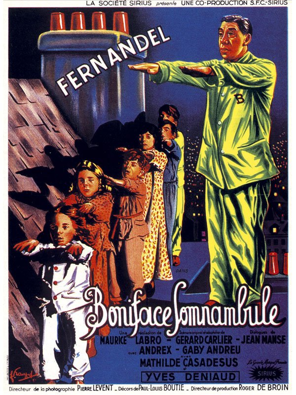 Affiche du film Boniface Somnambule () de Fernandel. Voir Boniface Somnambule en streaming / torrent sur meilleurs-films.fr