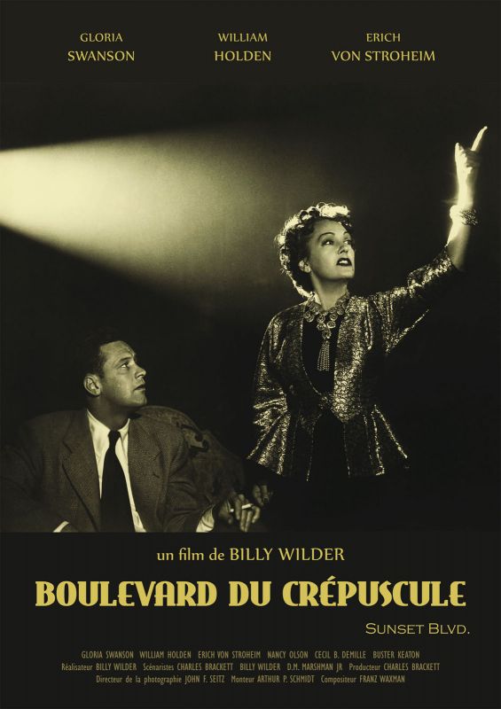 Affiche du film Boulevard du crépuscule (1950) de Billy Wilder. Voir Boulevard du crépuscule en streaming / torrent sur meilleurs-films.fr