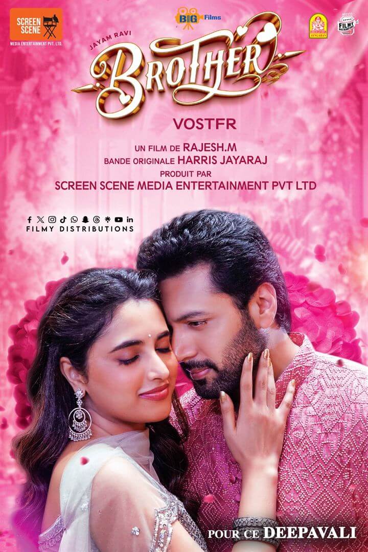 Affiche du film Brother (2024) de M. Rajesh. Voir Brother en streaming / torrent sur meilleurs-films.fr