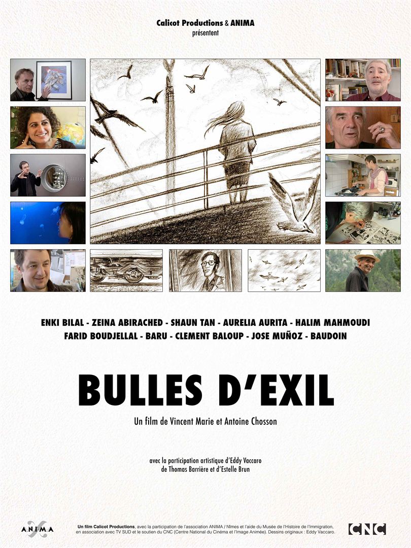 Affiche du court métrage Bulles d’exil (2014) de Antoine Chosson. Voir Bulles d’exil en streaming / torrent sur meilleurs-films.fr