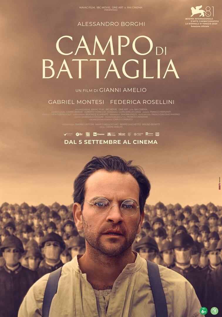 Affiche du film Campo di Battaglia (2024) de Gianni Amelio. Voir Campo di Battaglia en streaming / torrent sur meilleurs-films.fr