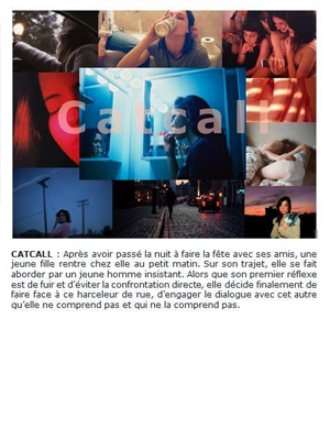 Affiche du court métrage Catcall (2017) de Eloïse Bouré. Voir Catcall en streaming / torrent sur meilleurs-films.fr