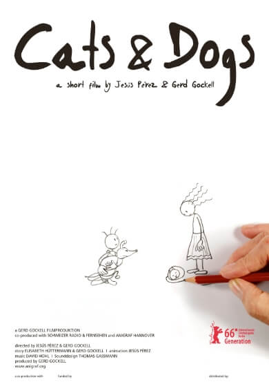 Affiche du court métrage Cats & Dogs (2015) de Gerd Gockell. Voir Cats & Dogs en streaming / torrent sur meilleurs-films.fr