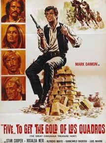 Affiche du film Cinq pour l’or de los Quadros (1972) de Tonino Ricci. Voir Cinq pour l’or de los Quadros en streaming / torrent sur meilleurs-films.fr
