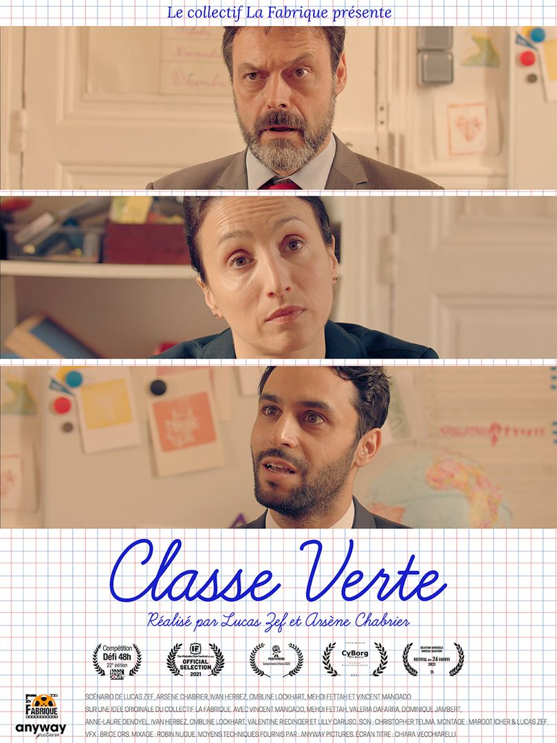 Affiche du court métrage Classe verte (2020) de Arsene Chabrier. Voir Classe verte en streaming / torrent sur meilleurs-films.fr
