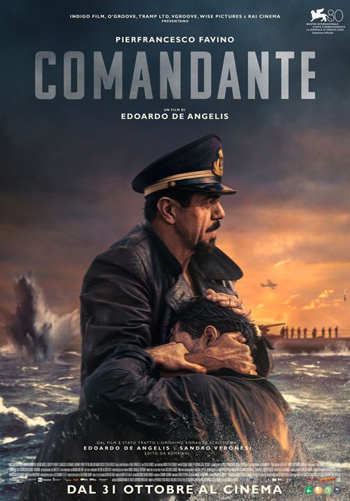 Affiche du film Comandante (2023) de Edoardo De Angelis. Voir Comandante en streaming / torrent sur meilleurs-films.fr