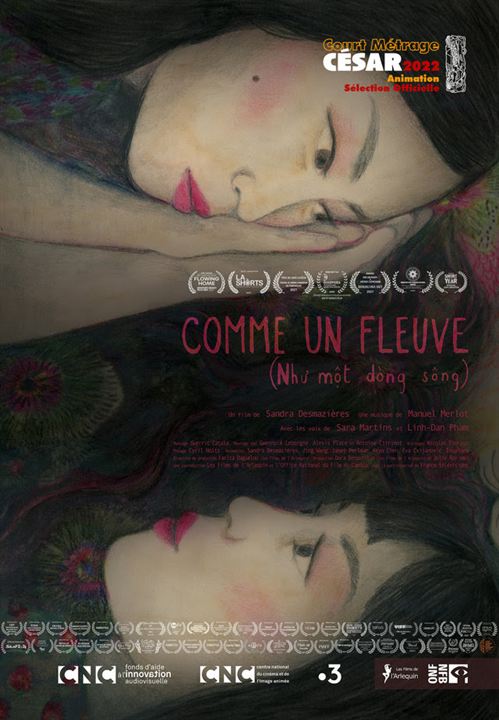 Affiche du court métrage Comme un fleuve (2025) de Sandra Desmazières. Voir Comme un fleuve en streaming / torrent sur meilleurs-films.fr