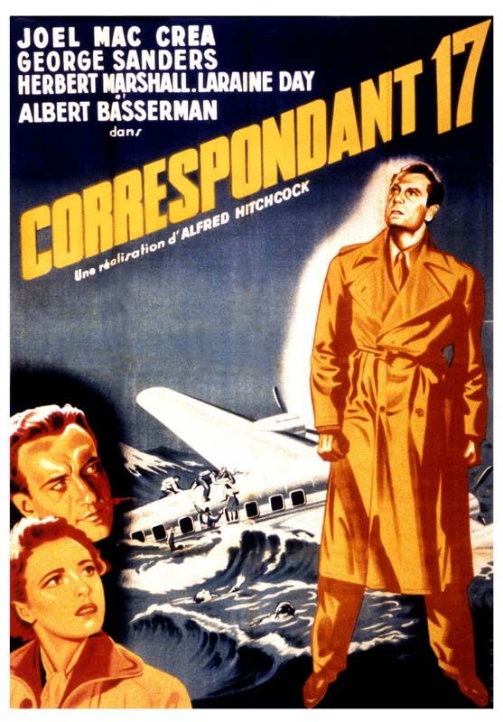 Affiche du film Correspondant 17 (1940) de Alfred Hitchcock. Voir Correspondant 17 en streaming / torrent sur meilleurs-films.fr