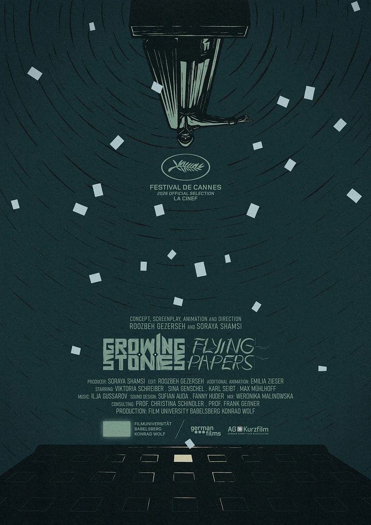 Affiche du court métrage Growing Stones, Flying Papers (2026) de Roozbeh Gezerseh Affiche du court métrage Growing Stones, Flying Papers (2026) de Roozbeh Gezerseh. Voir Growing Stones, Flying Papers en streaming / torrent sur meilleurs-films.fr