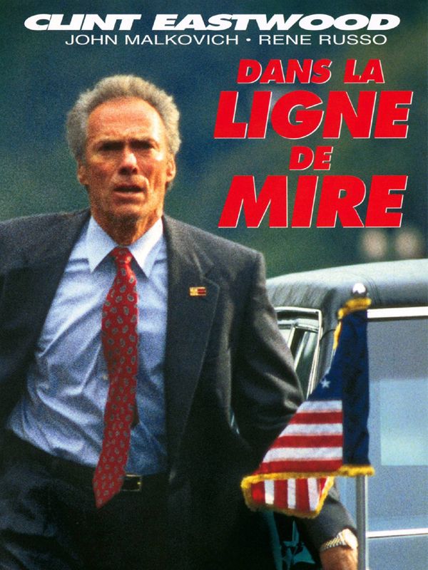 Affiche du film Dans la ligne de mire (1993) de Wolfgang Petersen. Voir Dans la ligne de mire en streaming / torrent sur meilleurs-films.fr