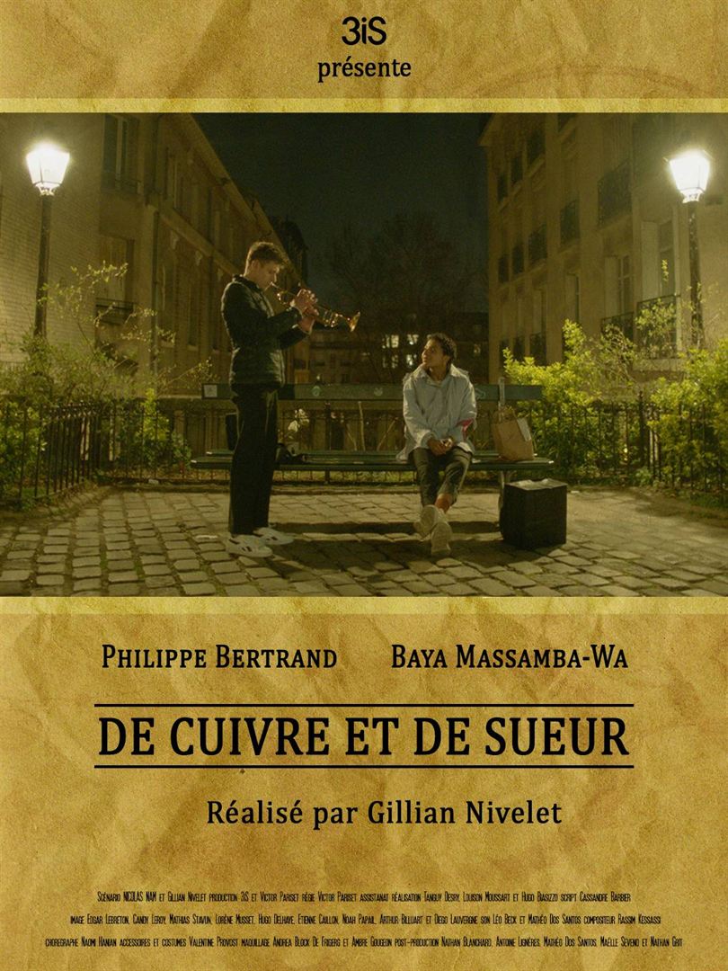 Affiche du court métrage De Cuivre et de Sueur (2022) de Gillian Nivelet. Voir De Cuivre et de Sueur en streaming / torrent sur meilleurs-films.fr