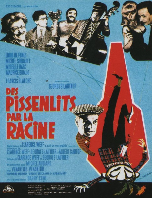 Affiche du film Des Pissenlits par la Racine () de Louis de Funès. Voir Des Pissenlits par la Racine en streaming / torrent sur meilleurs-films.fr