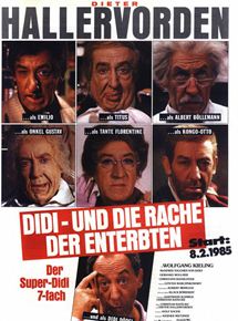 Affiche du film Didi und die Rache der Enterbten (1985) de Dieter Hallervorden,Christian Rateuke, Affiche du film Didi und die Rache der Enterbten (1985) de Dieter Hallervorden,Christian Rateuke,. Voir Didi und die Rache der Enterbten en streaming / torrent sur meilleurs-films.fr