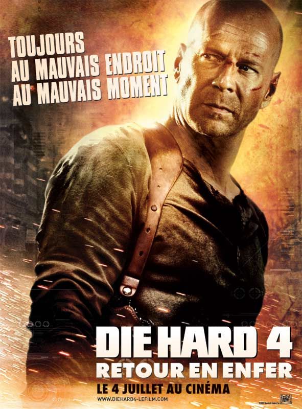 Affiche du film Die Hard 4 – retour en enfer (2007) de Len Wiseman. Voir Die Hard 4 – retour en enfer en streaming / torrent sur meilleurs-films.fr