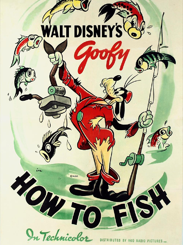 Affiche du court métrage Dingo va à la pêche (1942) de Jack Kinney. Voir Dingo va à la pêche en streaming / torrent sur meilleurs-films.fr