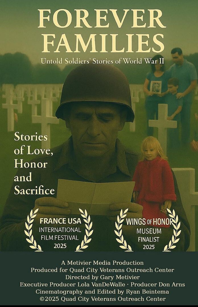 Affiche du film Forever Families – Untold soldiers’ stories of WWII (2025) de Gary Métivier Affiche du film Forever Families – Untold soldiers’ stories of WWII (2025) de Gary Métivier. Voir Forever Families – Untold soldiers’ stories of WWII en streaming / torrent sur meilleurs-films.fr