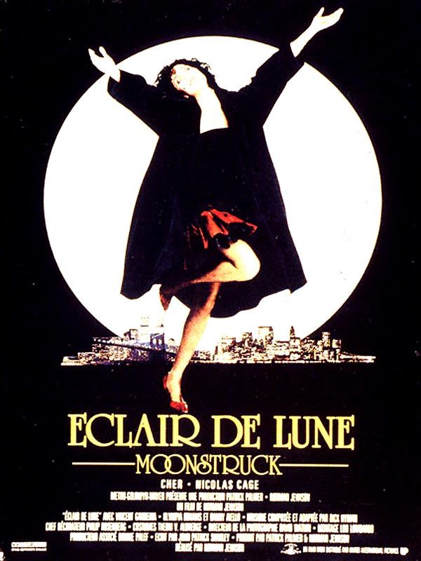 Affiche du film Eclair de lune (1987) de Norman Jewison. Voir Eclair de lune en streaming / torrent sur meilleurs-films.fr