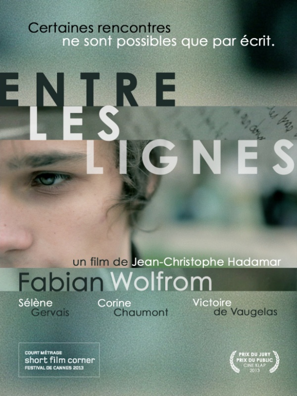Affiche du court métrage Entre les lignes (2012) de Jean-Christophe Hadamar. Voir Entre les lignes en streaming / torrent sur meilleurs-films.fr