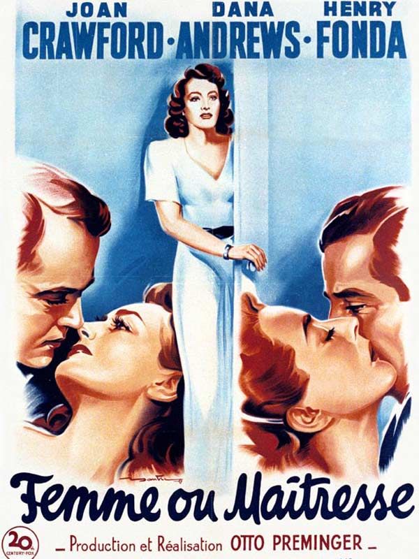 Affiche du film Femme ou maîtresse (1947) de Otto Preminger. Voir Femme ou maîtresse en streaming / torrent sur meilleurs-films.fr
