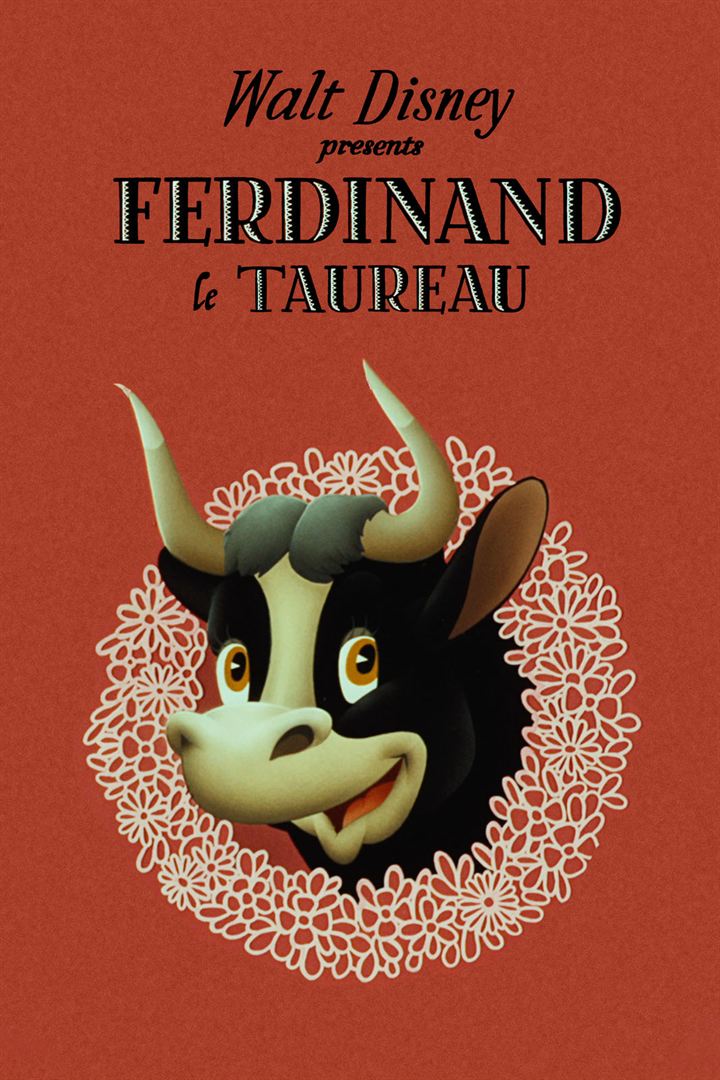 Affiche du court métrage Ferdinand le taureau (1938) de Walt Disney. Voir Ferdinand le taureau en streaming / torrent sur meilleurs-films.fr