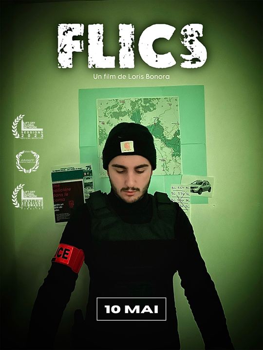 Affiche du court métrage Flics (2025) de Chloé Bonora. Voir Flics en streaming / torrent sur meilleurs-films.fr