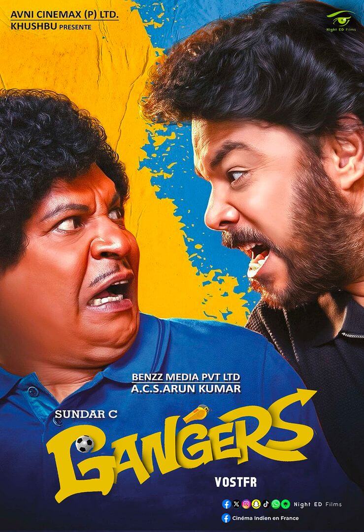 Affiche du film Gangers (2025) de Sundar C.. Voir Gangers en streaming / torrent sur meilleurs-films.fr
