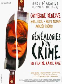 Affiche du film Généalogies d’un crime (1996) de Raoul Ruiz. Voir Généalogies d’un crime en streaming / torrent sur meilleurs-films.fr
